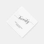 Elegant Handgeschreven Script Twintigste Verjaarda Servet (Hoek)