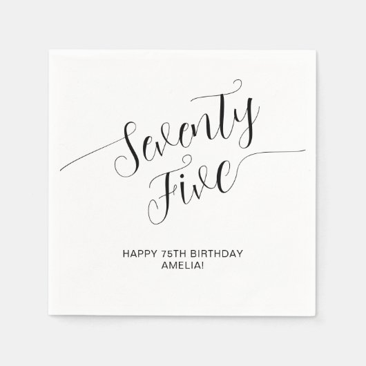 Elegant handgeschreven script vijfenzeventig verja servet (Voorkant)