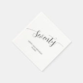 Elegant handgeschreven script zeventig 70e verjaar servet (Hoek)