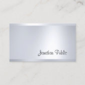 Elegant handgeschreven script zilver look Modern G Visitekaartje (Voorkant)