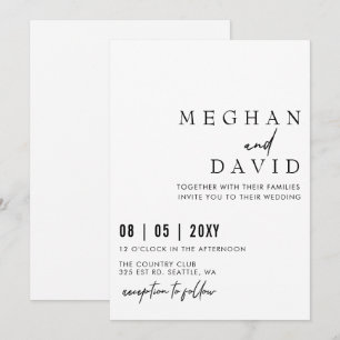 Elegant handgeschreven Simple Black Wedding Invita Kaart