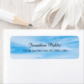 Elegant handgeschreven Sjabloon Blue Sky White Clo Etiket (Insitu)