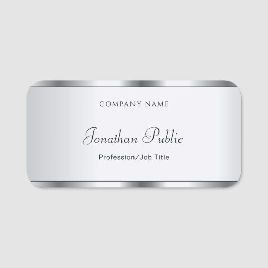 Elegant handgeschreven Sjabloon van het Manuscript Naamplaatje (Voorkant)