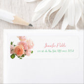 Elegant handgeschreven Sjabloon Waterverf Roos Chi Etiket (Insitu)