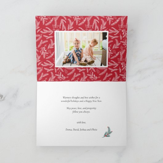 Elegant Handgeschreven Typografie | 6 Foto-collage Feestdagen Kaart (Binnen)