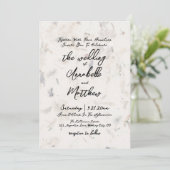 Elegant Handgeschreven Zaadpapier Boho Bruiloft Kaart (Staand voorkant)