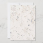 Elegant Handgeschreven Zaadpapier Boho Bruiloft Kaart (Achterkant)