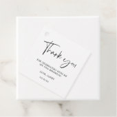 Elegant handgeschreven zwart wit 50e verjaardag bedankjes labels (In situ)