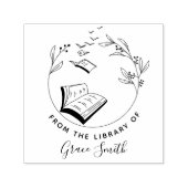 Elegant handgetekend Boek Vogels Uit De Bibliothee Zelfinktende Stempel (Design)