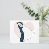 Elegant Handgetekend Koppel Verloving Briefkaart (Staand voorkant)