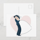 Elegant Handgetekend Koppel Verloving Briefkaart (Voorkant / Achterkant)