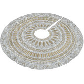 Elegant handgetekend stamhout — ontwerp mandala kerstboom rok (Gekanteld)