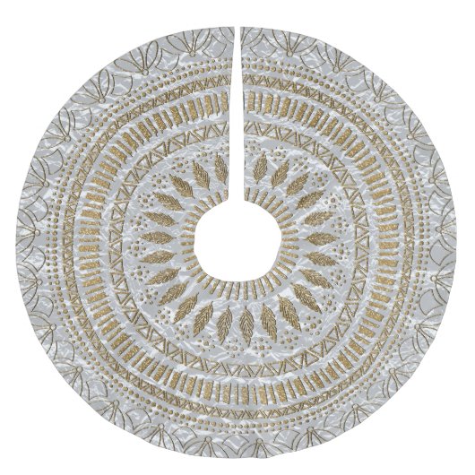 Elegant handgetekend stamhout — ontwerp mandala kerstboom rok (Voorkant)