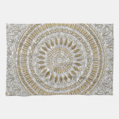 Elegant handgetekend stamhout — ontwerp mandala theedoek (Horizontaal)