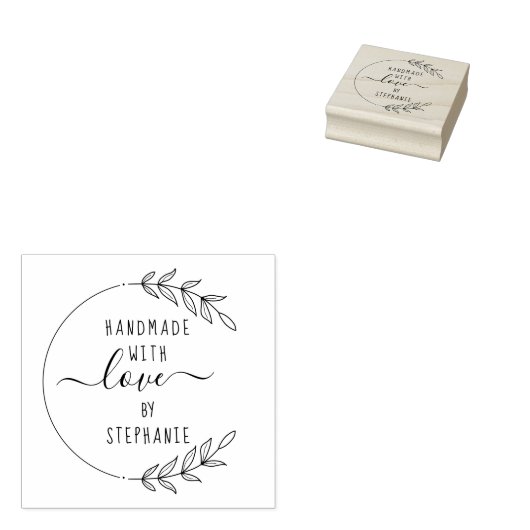 Elegant handgetekende aangepaste naam Handgemaakt Rubberstempel (Gestempeld)