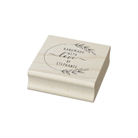 Elegant handgetekende aangepaste naam Handgemaakt Rubberstempel (Stempel)