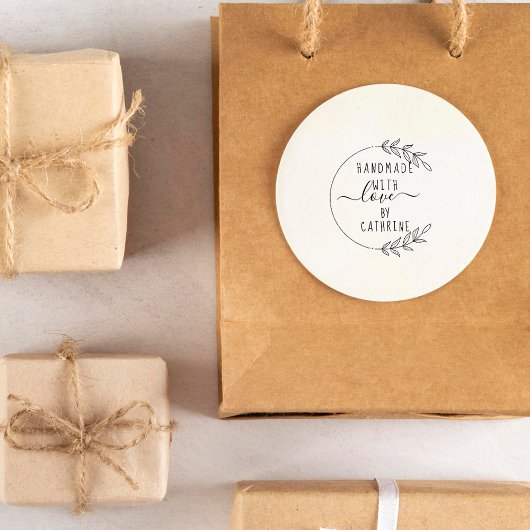 Elegant handgetekende aangepaste naam Handgemaakt Rubberstempel