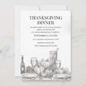 Elegant handgetekende Thanksgiving diner Kaart (Voorkant)