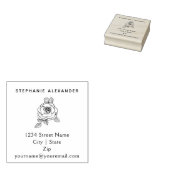 Elegant handgetrokken roos, aangepast rubberstempel (Gestempeld)