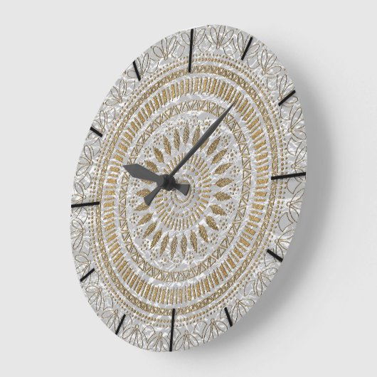 Elegant handgetrokken stammenmandala-ontwerp grote klok (Hoek)