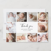 Elegant Handlettering Chic Foto Baby shower Bedankkaart (Voorkant)