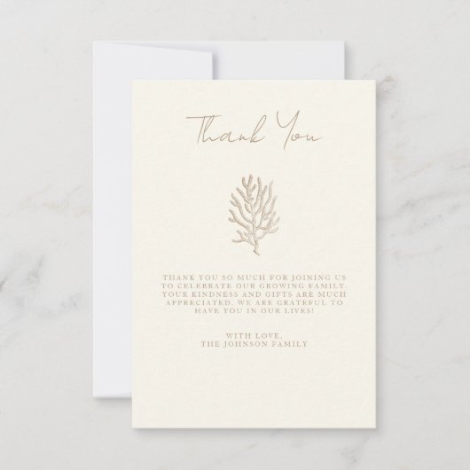 Elegant Handlettering Eenvoudig Foto Baby shower Bedankkaart (Voorkant)