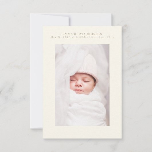 Elegant Handlettering Eenvoudig Foto Baby shower Bedankkaart (Achterkant)