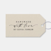 Elegant Handmade with Love Script Personalized Cadeaulabel (Voorkant (Horizontaal))