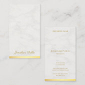 Elegant handManuscript noem Modern Gold en Marble Visitekaartje (Voorkant / Achterkant)