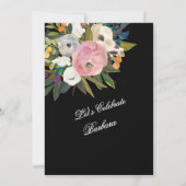 *Elegant Handpainted Floral 40th Birthday Party  Kaart (Achterkant)