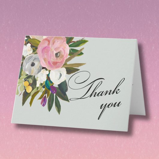 Elegant Handpainted Floral Budget Retirement Bedankkaart