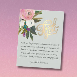 Elegant Handpainted Floral Budget Retirement Bedankkaart