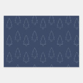 Elegant Handrawn Chrismas Pattern Blauwgroen Blue  Inpakpapier Vel (Voorkant 3)