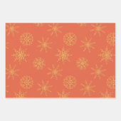 Elegant Handrawn Patronen Gold Burnt Oranje Inpakpapier Vel (Voorkant 2)