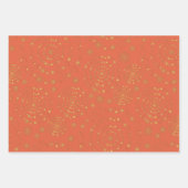 Elegant Handrawn Patronen Gold Burnt Oranje Inpakpapier Vel (Voorkant)