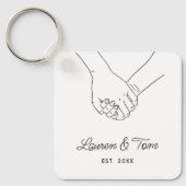 Elegant Hands Illustration Valentijnsdag Script Sleutelhanger (Voorkant)