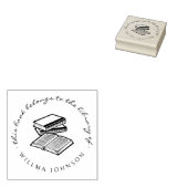 Elegant handschrift aangepaste bibliotheekboeken rubberstempel (Gestempeld)
