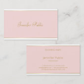 Elegant Handschrift Blush Pink Gold Chic Sjabloon Visitekaartje (Voorkant / Achterkant)