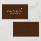 Elegant handschrift Calligrafie Chocolate Brown Visitekaartje (Voorkant / Achterkant)