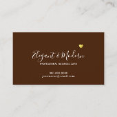 Elegant handschrift Calligrafie Chocolate Brown Visitekaartje (Voorkant)