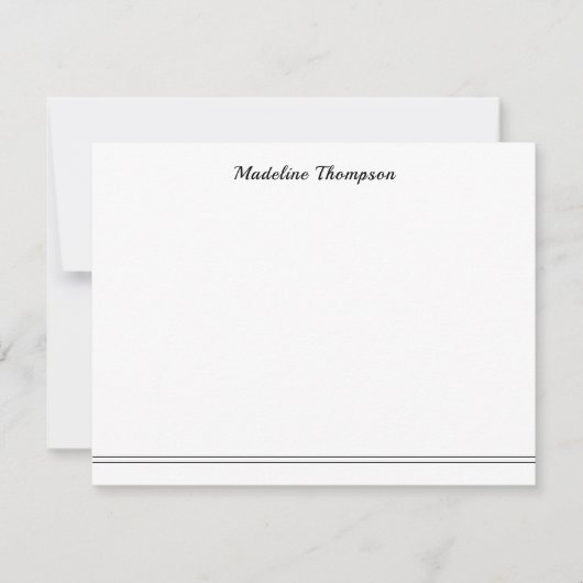 Elegant handschrift Calligraphy Two Line Black Notitiekaartje (Voorkant)