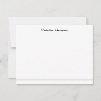 Elegant handschrift Calligraphy Two Line Black Notitiekaartje