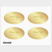 Elegant handschrift dank u tekst gouden Sjabloon Ovale Sticker (Vel)