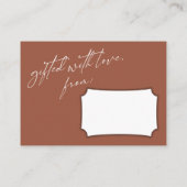 Elegant handschrift Display Shower Terracotta Informatiekaartje (Achterkant)