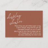 Elegant handschrift Display Shower Terracotta Informatiekaartje (Voorkant)