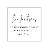 Elegant handschrift familienaam & serieus adres rubberstempel (Afrduk)