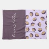 Elegant handschrift Fijne kookkunst paars Theedoek (Horizontaal)