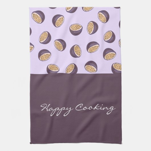 Elegant handschrift Fijne kookkunst paars Theedoek (Verticaal)