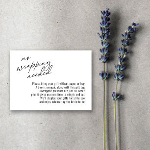 Elegant handschrift Geen omwikkeling nodig, wit Informatiekaartje
