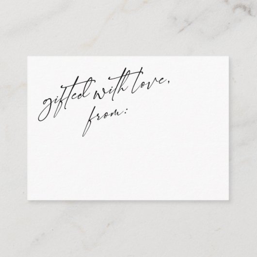 Elegant handschrift Geen schrootschoeisel, wit Informatiekaartje (Achterkant)